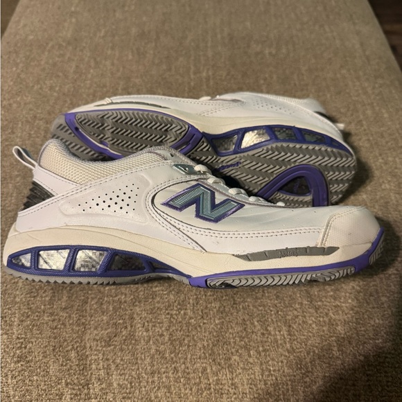 New Balance Women's 806 Gray and Purple tennis shoes - Picture 9 of 11